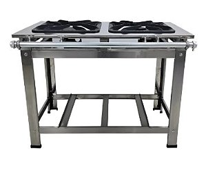FOGAO IND. MAXI INOX 2 QUEIMADORES DUPLOS PERF 10 - VENANCIO