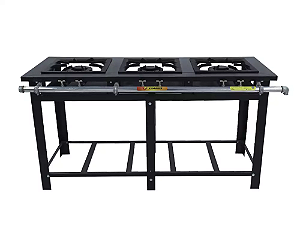 FOGAO IND. MAXI INOX 3 QUEIM DUPLOS LINHA P10 - VENANCIO