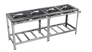 FOGAO IND. MAXI INOX 4 QUEIM DUPLOS EM LINHA P10 - VENANCIO