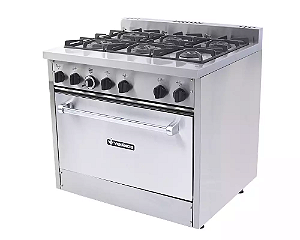 FOGAO IND. DON BIDONE 6 QUEIM C/ FORNO GLP INOX - VENANCIO