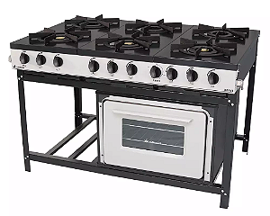 FOGAO IND. BRAVO 6 QUEIMADORES C/ FORNO - VENANCIO