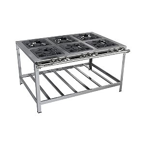 FOGAO INOX 40X40 6BC BP 6 QD - JSMARTINS