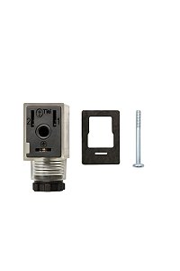 Conector Plug Elétrico DIN 43650 B para Solenoide com LED  12 VDC
