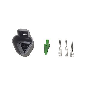 Kit Conector Deutsch 03 Vias Macho DT04-3P - Conector, Trava e Terminais
