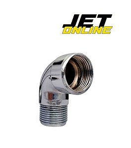 Cotovelo Curva Joelho 90º Rosca Macho Fêmea Metal Cromado 3/4"