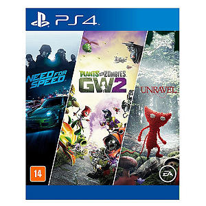 Jogo Need for Speed + Plants vs Zombie 2 + Unravel - PS4 Mídia Digital