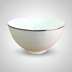 Bowl Branco com Filete Prata 500ml Porcelana Schmidt