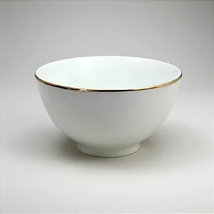 Bowl Branco com Filete Ouro 500ml Porcelana Schmidt