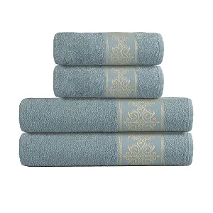 Jogo de Toalhas Tecnos 4 Peças 100% Algodão Gramatura: 300g/m²