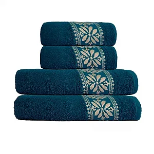 Jogo de Toalhas Davi 4 Peças 100% Algodão Gramatura: 330g/m²
