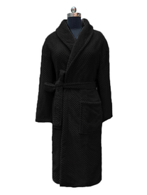 Roupão Fleece Toque Macio Com Alça Para Pendurar Preto