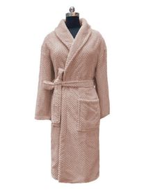 Roupão Fleece Toque Macio Com Alça Para Pendurar Rosa