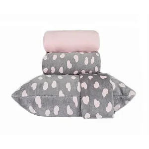 Jogo de Lençol Plush Estampado Cecilia 4 Peças Toque Aveludado