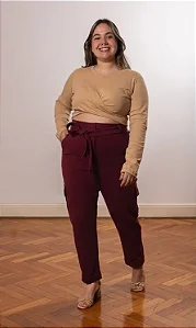 Calça Cargo Bordeaux