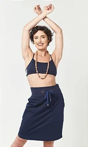 Saia Lápis Marinho - Elegância e Conforto