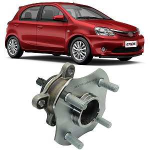 CUBO DE RODA TRASEIRO COM ROLAMENTO 4 FUROS ETIOS 1.3 1.5 2013 A 2019 COM FREIO ABS