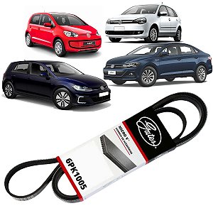 CORREIA POLY-V ALTERNADOR AR CONDICIONADO VIRABREQUIM UP 1.0 12V GOLF POLO VIRTUS