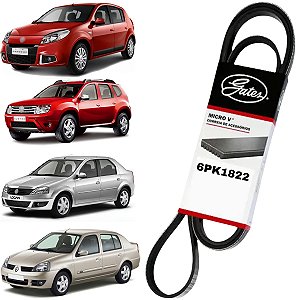 CORREIA POLY V AR CONDICIONADO E DIREÇÃO HIDRÁULICA CLIO KANGOO LOGAN SANDERO DUSTER SYMBOL 1.6 16V