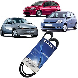 CORREIA ALTERNADOR KA FIESTA 1.0 1.6 8V ZETEC ROCAM 2000 EM DIANTE C3 1.4 2003 A 2011 SEM AR E SEM DIREÇÃO HIDRÁULICA