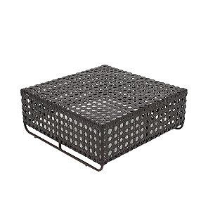 Mesa de Centro Fúcsia em Fibra Sintética e Alumínio