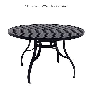 Mesa Ripada em Alumínio 1,60m de Diâmetro