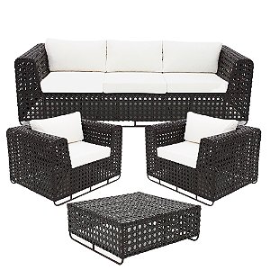 Jogo de Sofá Fúcsia em Fibra Sintética Completo