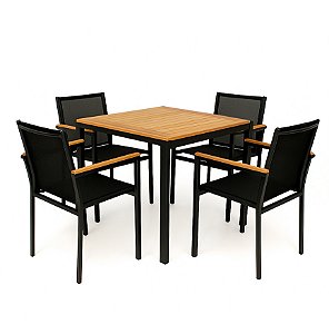 Conjunto de Mesa Quadrada com Cadeiras Perpétua