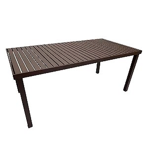 Mesa Retangular em Alumínio com Tampo Ripado 3,0mx1,00m