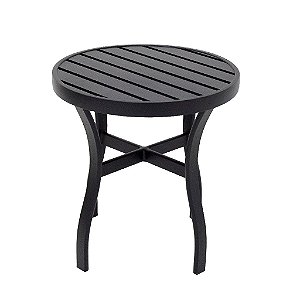 Mesa Lateral Pé Em "X" Com Tampo Ripado