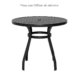 Mesa Ripada em Alumínio 0,80cm de Diâmetro