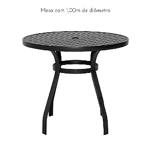 Mesa Ripada em Alumínio 1,00m de Diâmetro