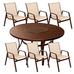 Conjunto Lótus Mesa Centro Giratório Interno