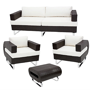 Jogo de Sofá Begônia em Fibra Sintética e Alumínio