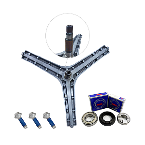 Eixo Tripe Lava E Seca + Kit Rolamentos + Parafusos Samsung