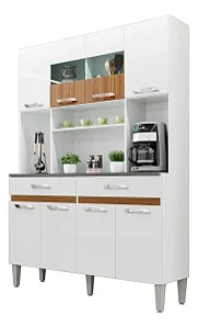 KIT 06 PORTAS ONIX CHF MOVEIS BRANCO/CARVALHO