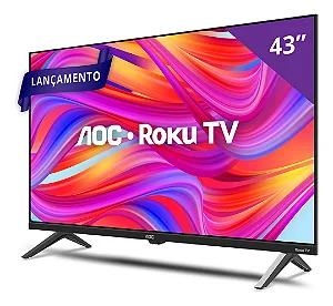Smart TV LED 43” AOC Roku 43S5135/78G Full HD Wi-Fi