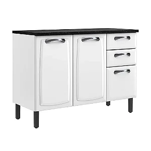 Balcão de Aço Itatiaia BALC-120 3 Portas 2 Gavetas New Premium Branco