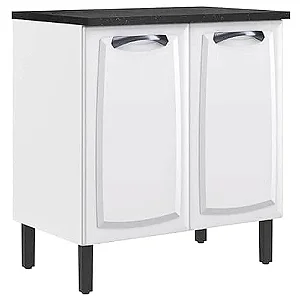 Balcão de Cozinha Itatiaia em Aço 2 Portas Branco New Premium