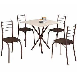 CONJ ATLANTA TEIXEIRA C/4CAD BASE IPANEMA QUAD CARV MARROM