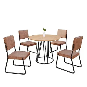 Conjunto Nápoli Teixeira 4 Cad. Ômega Marrom/Preto Fosco