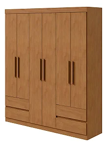 GUARDA ROUPA LOPAS 6PTS ZEUS S/ESP AMENDOA CLEAN