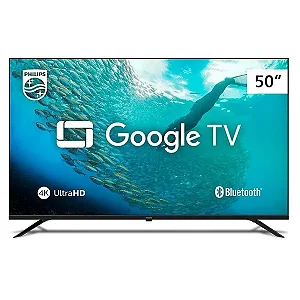 Smart TV Philips 50” 4K UHD LED - Google TV com HDR10, Dolby Audio, Bluetooth e Comando de Voz