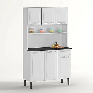 Armário De Cozinha Compacta Itatiaia Rose 6 Portas 1 Gaveta Cor Branco