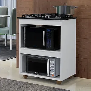 Balcão de Cozinha Sallêto Turim Kaiki – Para Fogão 5 Bocas | Branco