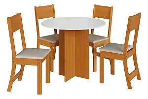 CONJ MESA INDEKES ALICE 4CAD 0,90 RED FREIJO/OFF 1475 CACAU