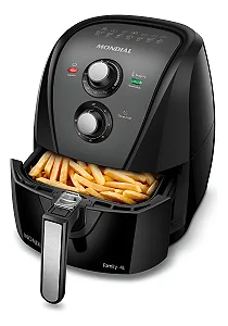 Fritadeira Sem Óleo Air Fryer 4L, Mondial, Preto/Prata, 1500W, 127V - AFN-40-BFS