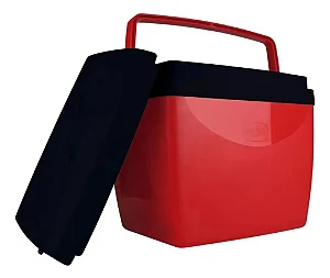 Caixa Térmica Cooler Com Alça Mor 34 Litros Vermelho E Preto