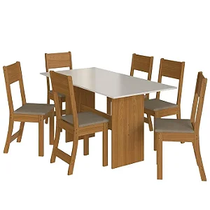 CONJ MESA INDEKES 1,50 KARLA 6CAD FREIJO/OFF 1475 CACAU