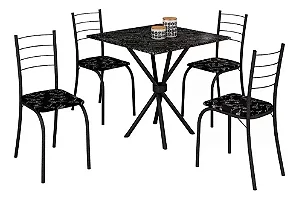 Conjunto Rio Teixeira Base Ipanema Com 4 Cadeiras Preto