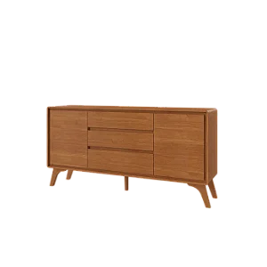 Buffet Sinus 2 Portas 3 Gavetas Naturalle Pés Madeira Maciça